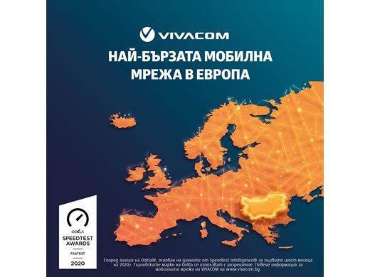 VIVACOM с най-бързата мобилна мрежа и в Европа