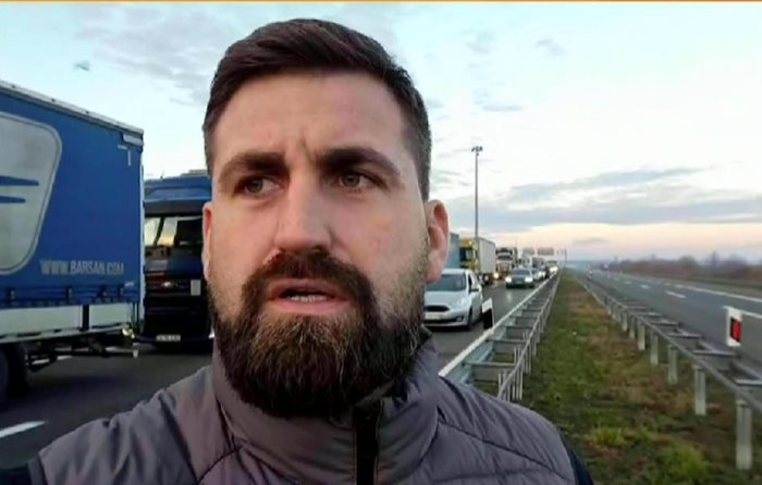 Андрей Новаков от опашката с камиони Кадър: БНТ