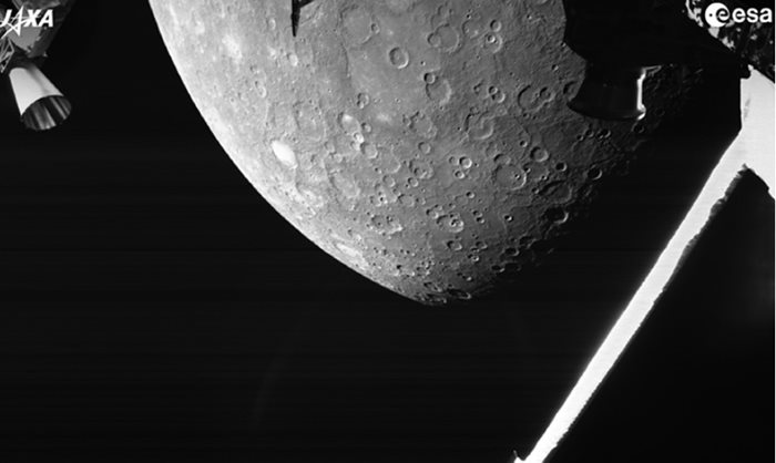 Заснетата повърхност на Меркурий при "Бепи Коломбо"
СНИМКА: НАСА