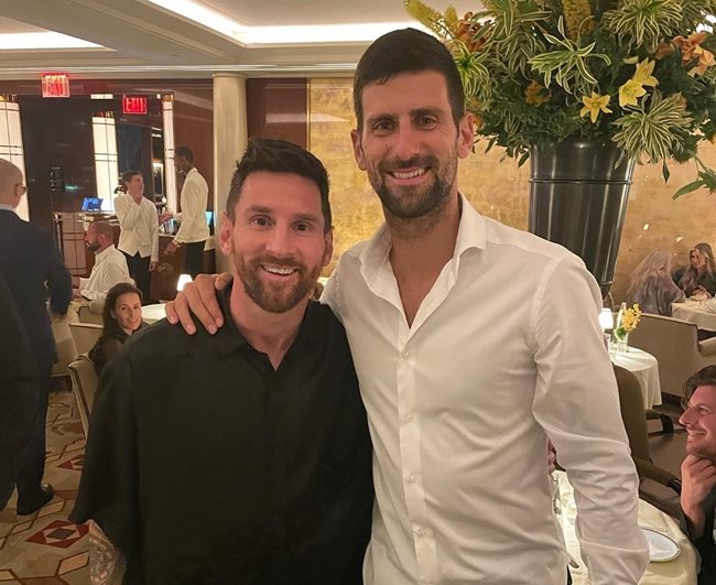 Новак Джокович и Лионел Меси Снимка: Facebook/Novak Djokovic