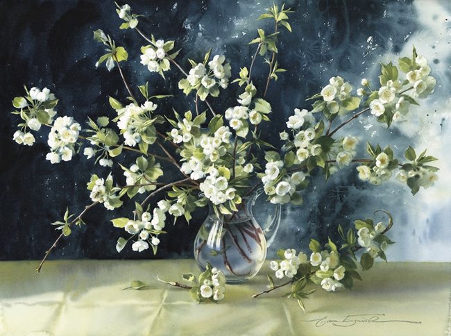 "Пролетна цъфтяща круша" на Елена Базанова