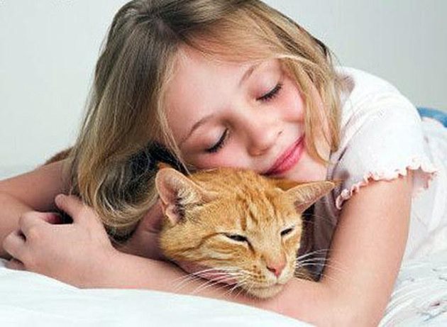 Ако котката не познава детето, тази прегръдка може да завърши със сериозно одраскване и сълзи!