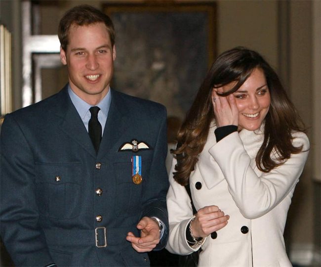 Принц Уилям и приятелката му Кейт Мидълтън преди сватбата.
