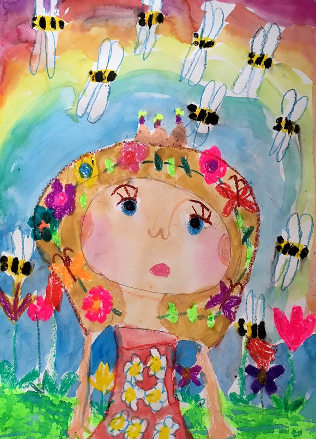 Детска рисунка от конкурса "Земята, пчелите и хората"